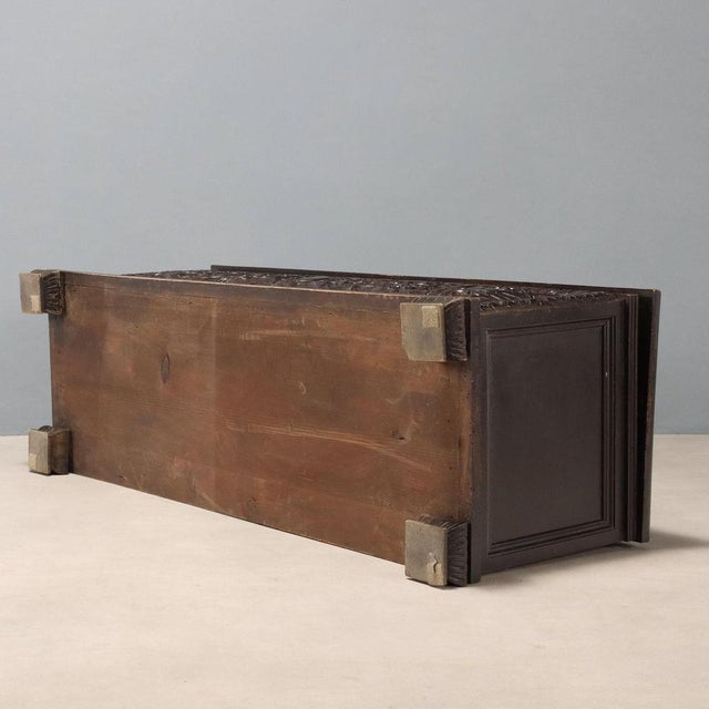 Neo-Renaissance Style Chest in Walnut-Stained Fir For Sale - Image 12 of 13