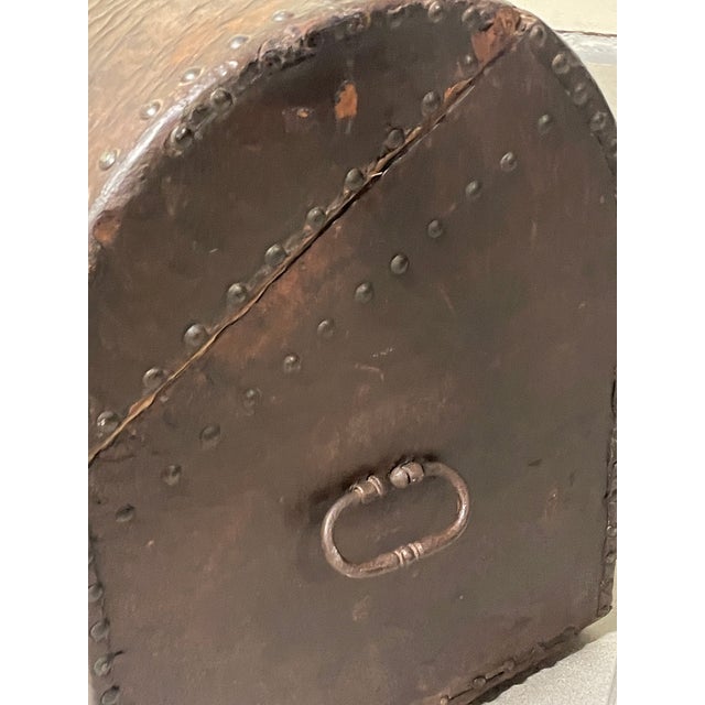 Brown Antique Studded Travel Trunk, 18th-19th Century For Sale - Image 8 of 18
