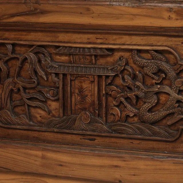 Chinese Screen with Carved Figures For Sale - Image 11 of 12