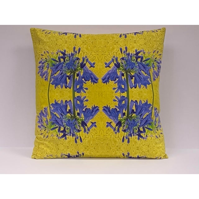 Lilly of the Nile (agapanthus), green stems & bract, gold Paisley background. The Purple, Green, & Gold Mardi Gras color...