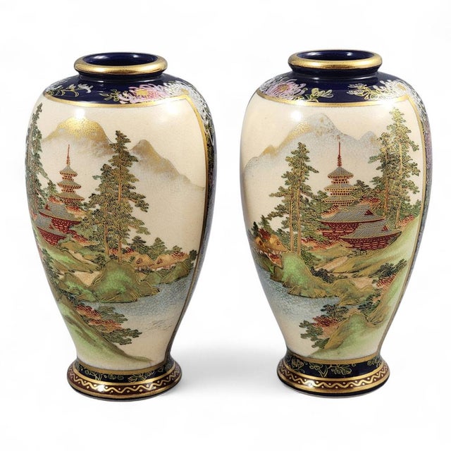 Japanese Tashiro Satsuma-Style Vases, 1920s, Set of 2 For Sale - Image 11 of 11