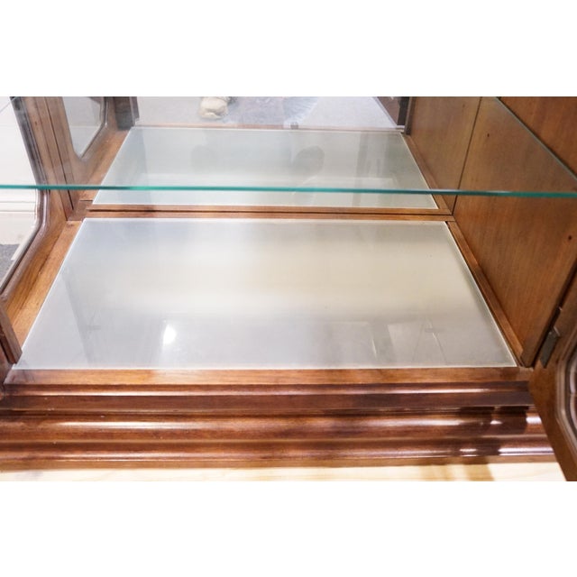 Wood Thomasville Furniture Mystique Collection Asian Chinoiserie 57" Lighted Curio Display Cabinet Buffet 15531-730 For Sale - Image 7 of 12