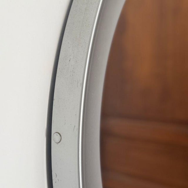 Circular Brushed Metal Mirror attributed to Sergio Mazza for Artemide, Italy, 1960s-1970s For Sale - Image 12 of 14