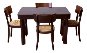 Dining Table and Chairs from Thonet, 1940s, Set of 5