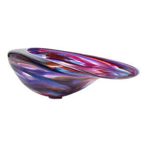 Monumental David Goldhagen Hand-Blown Free Form Art Glass Centerpiece Bowl