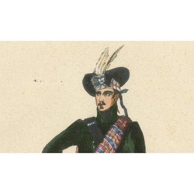 Markaert, Scottish Clan Chief in Highland Dress, 1845, Hand-Coloured Lithograph For Sale - Image 3 of 10