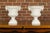 Mid 20th Century Pair of Blanc de Chine Midcentury Urns with Rams Heads and Ivy Leaves For Sale - Image 5 of 12