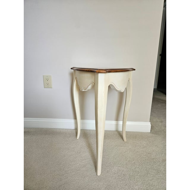 French Country Ethan Allen Country French Triangle Table For Sale - Image 3 of 6