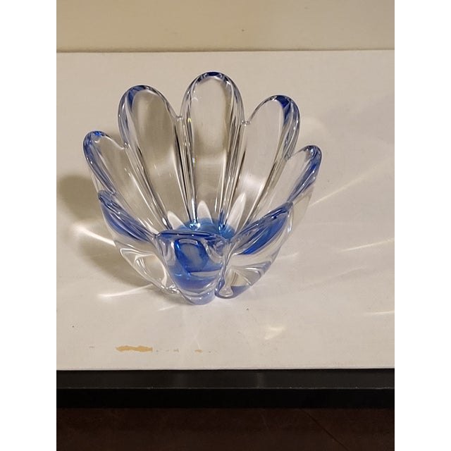 Contemporary 1970s Orrefors Art Glass Crystal - Blue Mayflower For Sale - Image 3 of 7