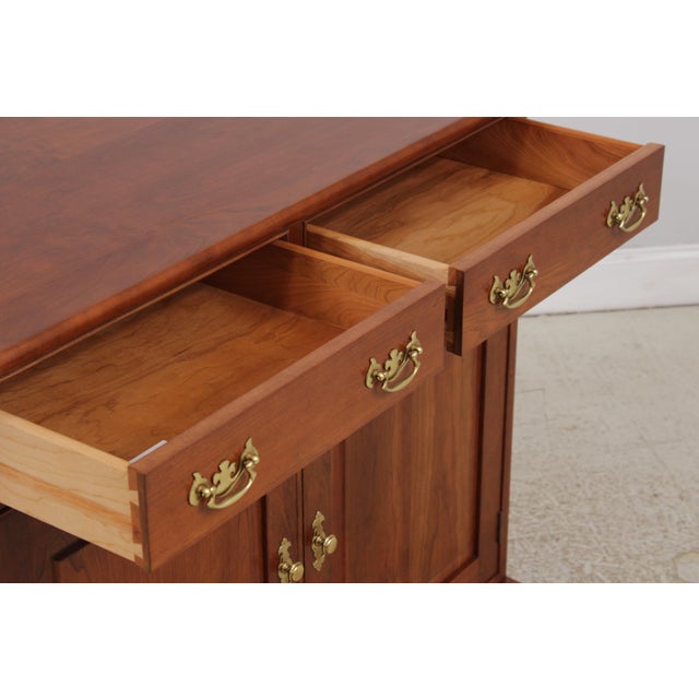 1990s Stickley Cherry 2 Door Server Cabinet For Sale - Image 5 of 15