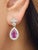 Modern 4.06 Ct Natural Pink Sapphire & Diamond Earrings, Pair For Sale - Image 3 of 8