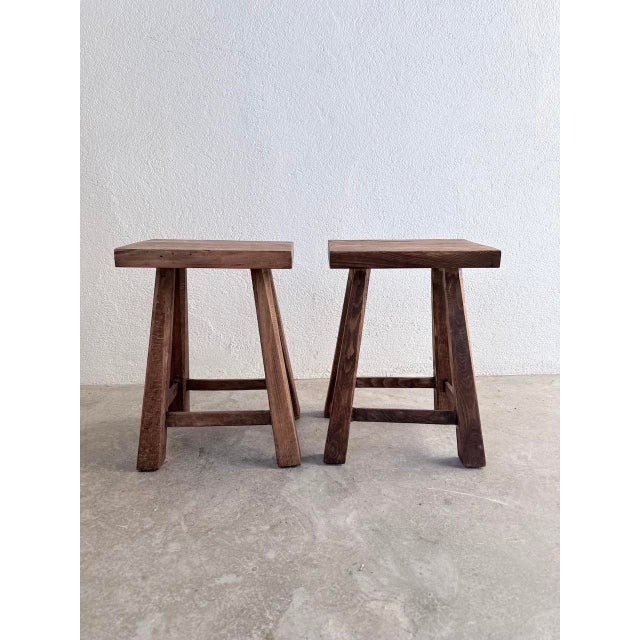 Vintage Oak Stools, 1960s, Set of 2 For Sale - Image 18 of 18