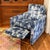 Textile Blue and White Graphic Lee Industries Swivel Recliner For Sale - Image 7 of 9
