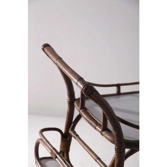 Vintage Italian in Bamboo and Formica Bar Cart, 1950s For Sale - Image 11 of 12