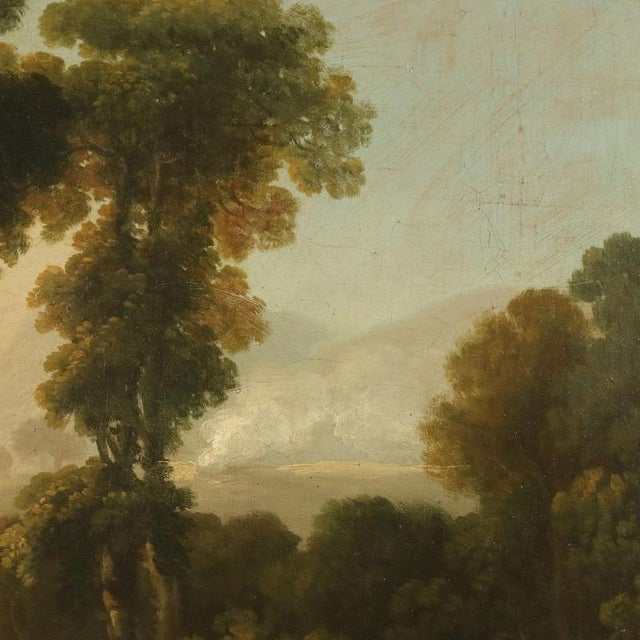 Dutch School, Landscape Painting with Figures, 18th Century, Oil on Canvas For Sale - Image 8 of 14