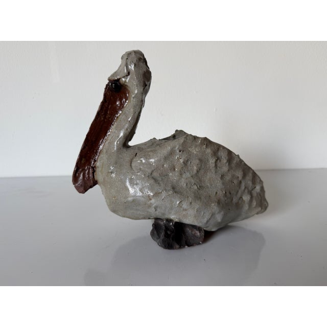 Vintage Handmade Studio Pottery Abstract Pelican Sculpture For Sale - Image 10 of 11