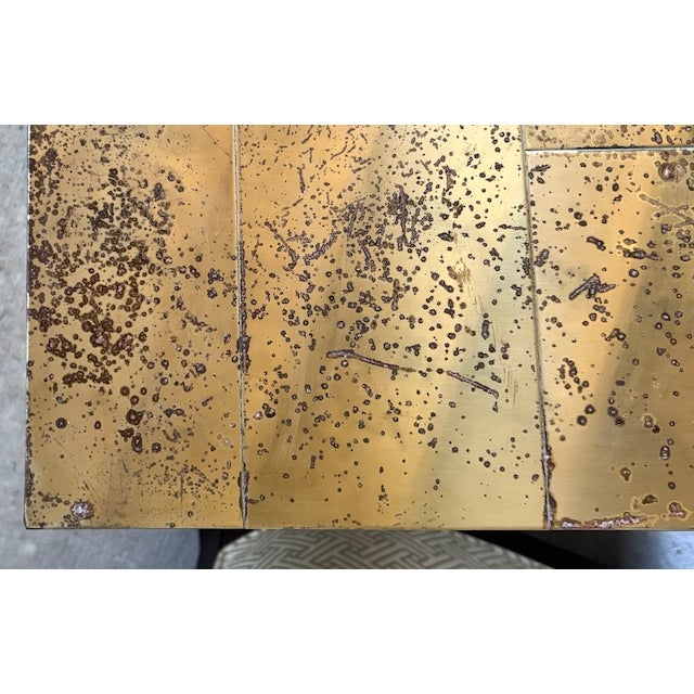 Mid Century Paul Evans for Directional Cityscape Brass Side Table For Sale - Image 10 of 12