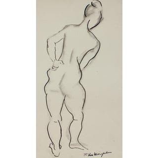 Expressionist Figure in Ink Drawing by Richard Van Wingerden For Sale