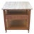 1960s Harvey Probber Travertine Top & Cane Drawer Side Table on Casters For Sale