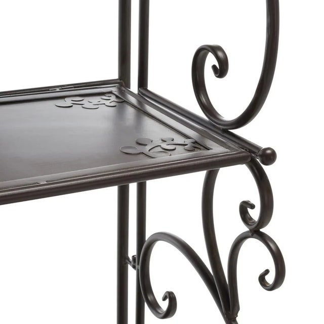 Metal Tyrique 4 Tier Shelf Unit - Rustic Brown For Sale - Image 7 of 11