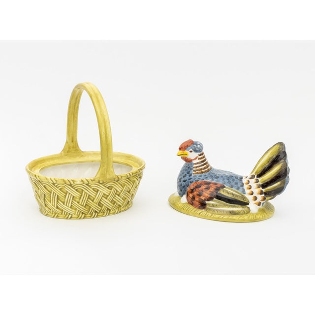 Ceramic Este for Tiffany & Co. Ceramic Hen Form Basket For Sale - Image 7 of 11