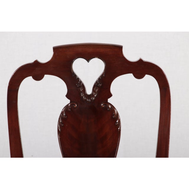 Wood Antique Queen Anne Style Chairs in Mahogany, 1910s, Set of 8 For Sale - Image 7 of 18