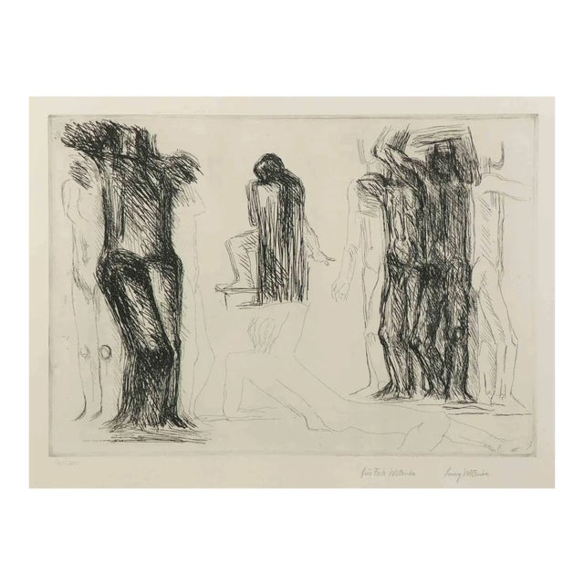 Fritz Wotruba, Homage to Michelangelo, 1975, Original Etching For Sale
