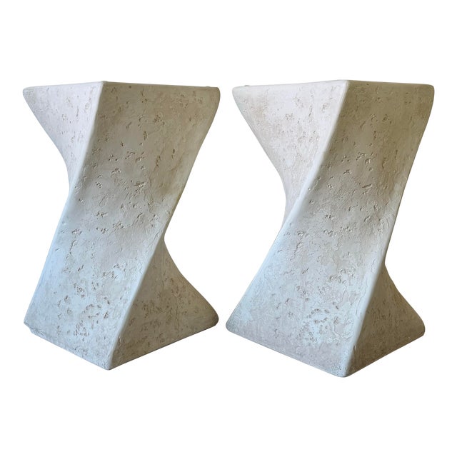 1980's Postmodern Sculptural Twist Plaster Console- Dining Table Bases ...