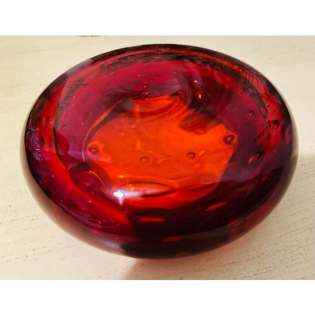 Seguso Italian Murano Ashtray With Controlled Bubble, Circa 1950’s For Sale - Image 4 of 8