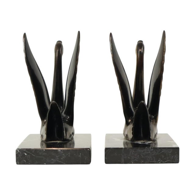 French Art Deco Swan Bookends, 1930s, Set of 2 For Sale - Image 12 of 18