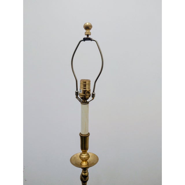 1980s English Traditional Frederick Cooper Charlotte II Brass Swing Arm Floor Lamp For Sale In New York - Image 6 of 10