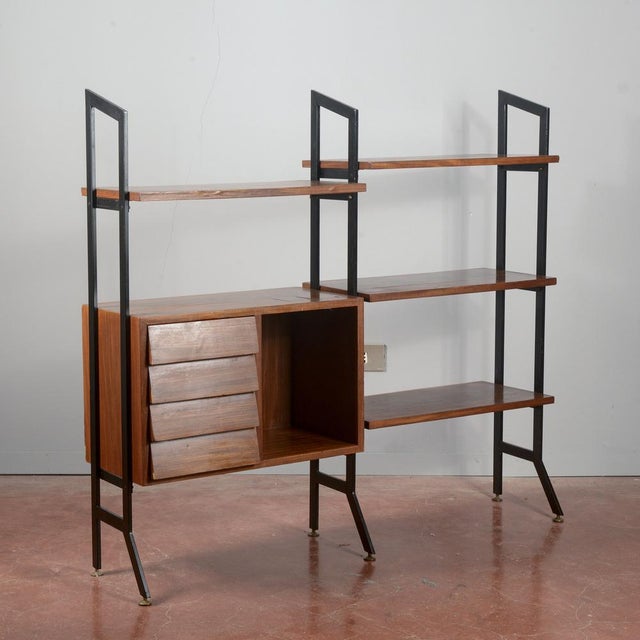 Brown Mid-Century Modern Open Bookcase, 1960s For Sale - Image 8 of 18