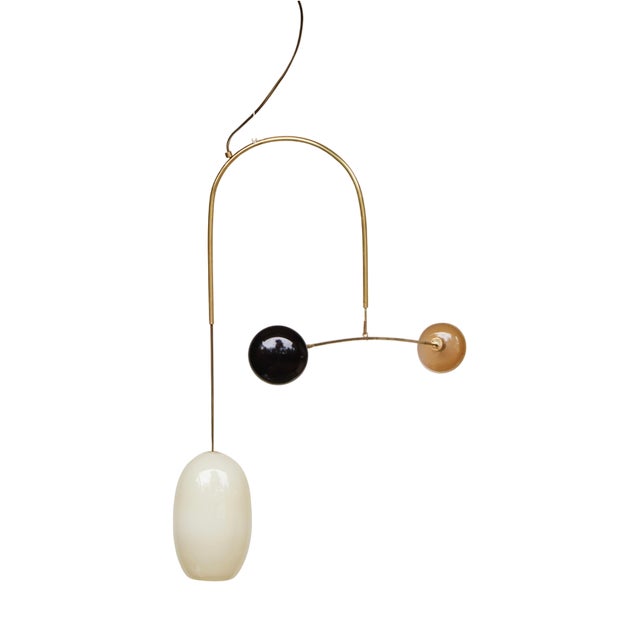 Sculptural Light No. 132 in Handblown Glass and Brass by Milla Vaahtera For Sale