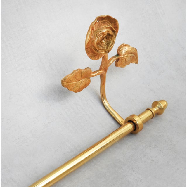 Mid-Century Modern Mid-Century Modern French Rose Flower Towel Bar, 1950s For Sale - Image 3 of 4