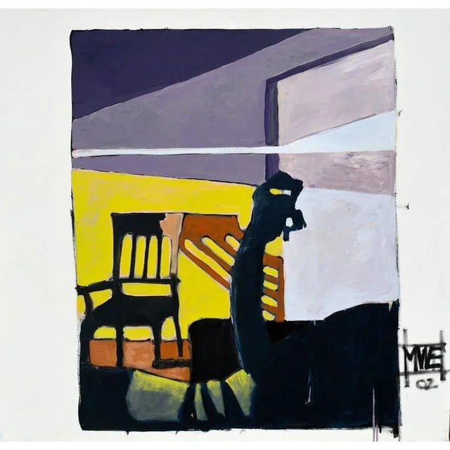 2000 - 2009 "Interior Perspective Abstract" Contemporary Oil Painting by Michael William Eggleston For Sale - Image 5 of 5