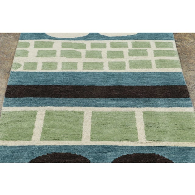 Contemporary Contemporary French Deco Geometric Wool Runner by Rug & Kilim, India For Sale - Image 3 of 9