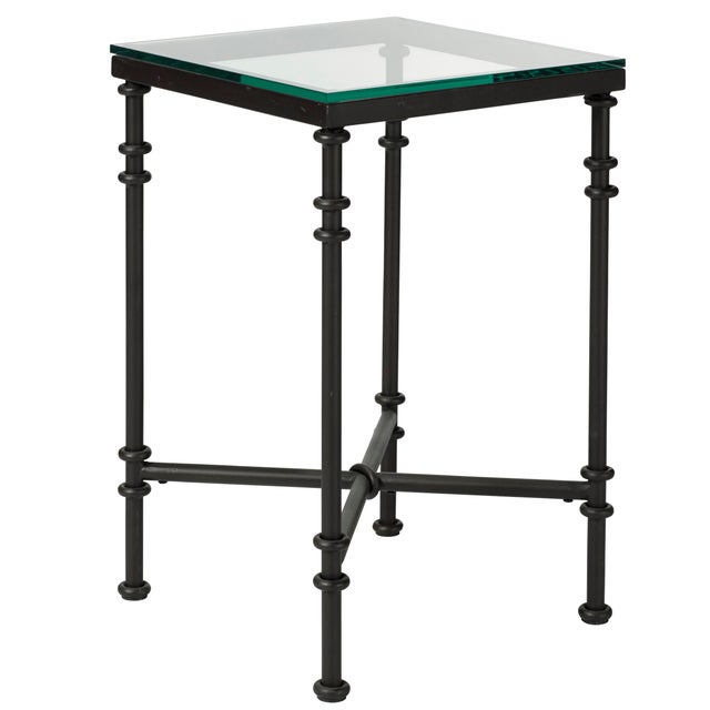 OKA Small Pompidou Metal & Glass Side Table in Metal Chairish