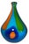 Glass 13+ In. Tall Murano Style Multicolor Tear Shaped Art Glass Vase For Sale - Image 7 of 16