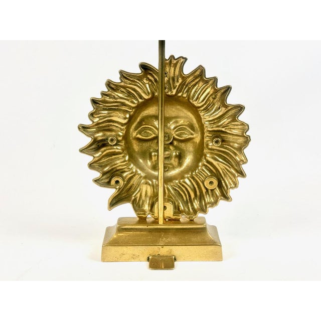 Goldenrod Vintage Brass Sun Face Door Stopper, 1970s For Sale - Image 8 of 12