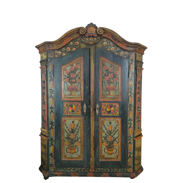Floral Painted Wedding Cabinet, Upper Austria, 1795 For Sale - Image 13 of 13