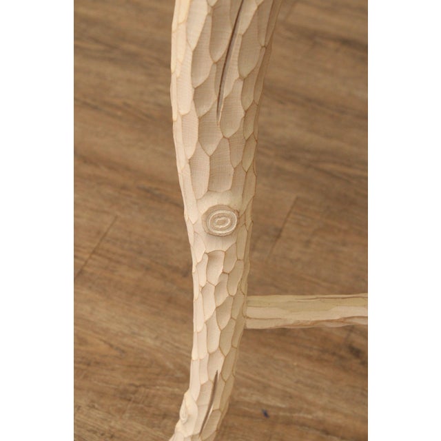 Late 20th Century Faux Bois Carved Wood & Marble Top Round Accent Table For Sale - Image 13 of 18