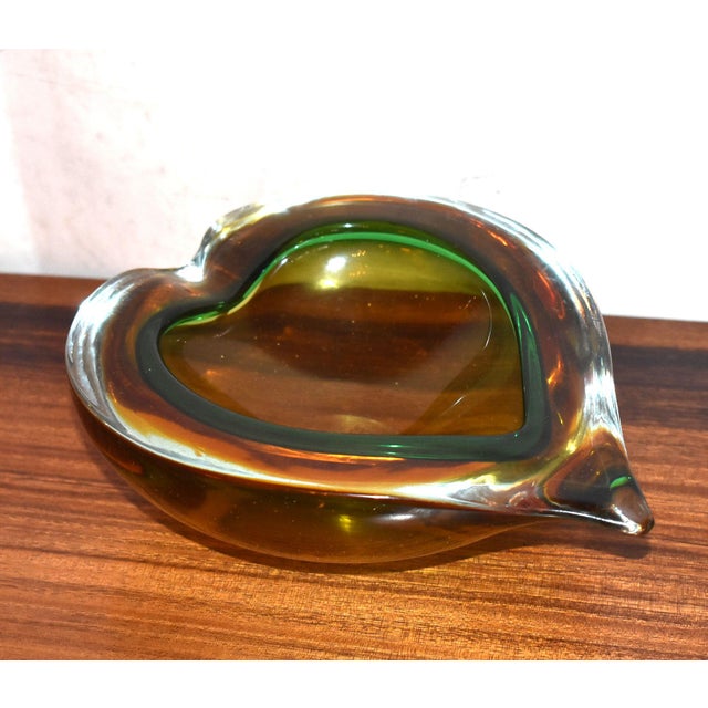 1960s Large Heart Shaped Murano Glass Ashtray Bowl Chairish