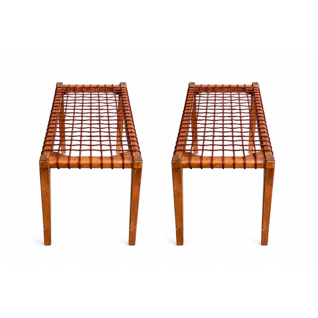 Mid-Century Modern Modern Mid Century Klismos BenchS. - Pair For Sale - Image 3 of 5