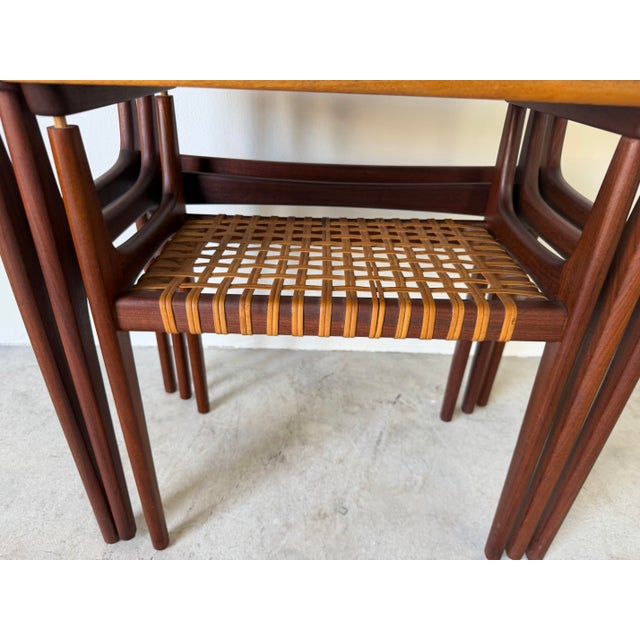 A beautifully designed set of three Danish Modern nesting tables designed by Erling Torvits for Heltborg Møbler, Denmark....