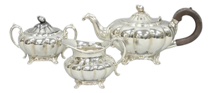 Antique 1881 Rogers 7377 Art Nouveau Silver Plated Tea Service Set - 3 PCS