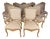 Set of 14 French Louis XV Style Gilt Dining Chairs With Linen Upholstery For Sale
