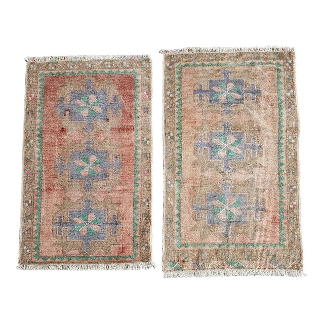 1960s Small Traditional Oriental Style Turkish Rug - Set of 2 For Sale