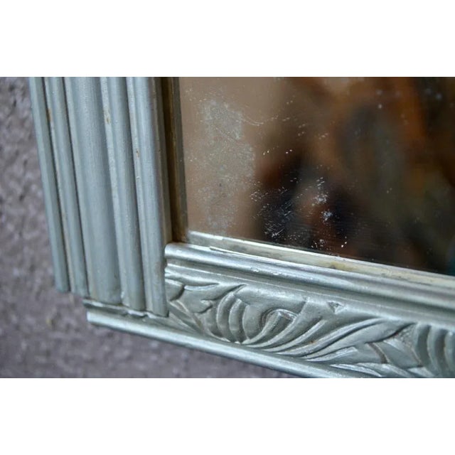 Hollywood Regency Art Deco Silver Mirror For Sale - Image 3 of 7