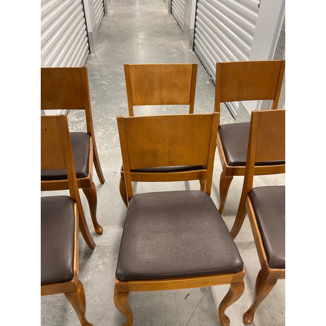 Set of 8 Danish Modern Beech Dining Chairs – 1960s – Cabriole Legs For Sale - Image 15 of 18