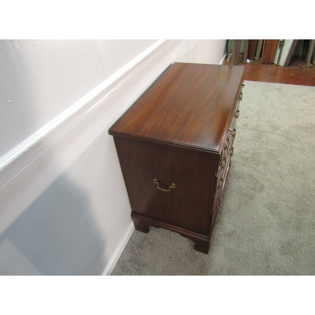 Item: Henkel Harris solid mahogany serving chest. Age: 1990's. Details: Dovetailed drawers and number 29 finish....